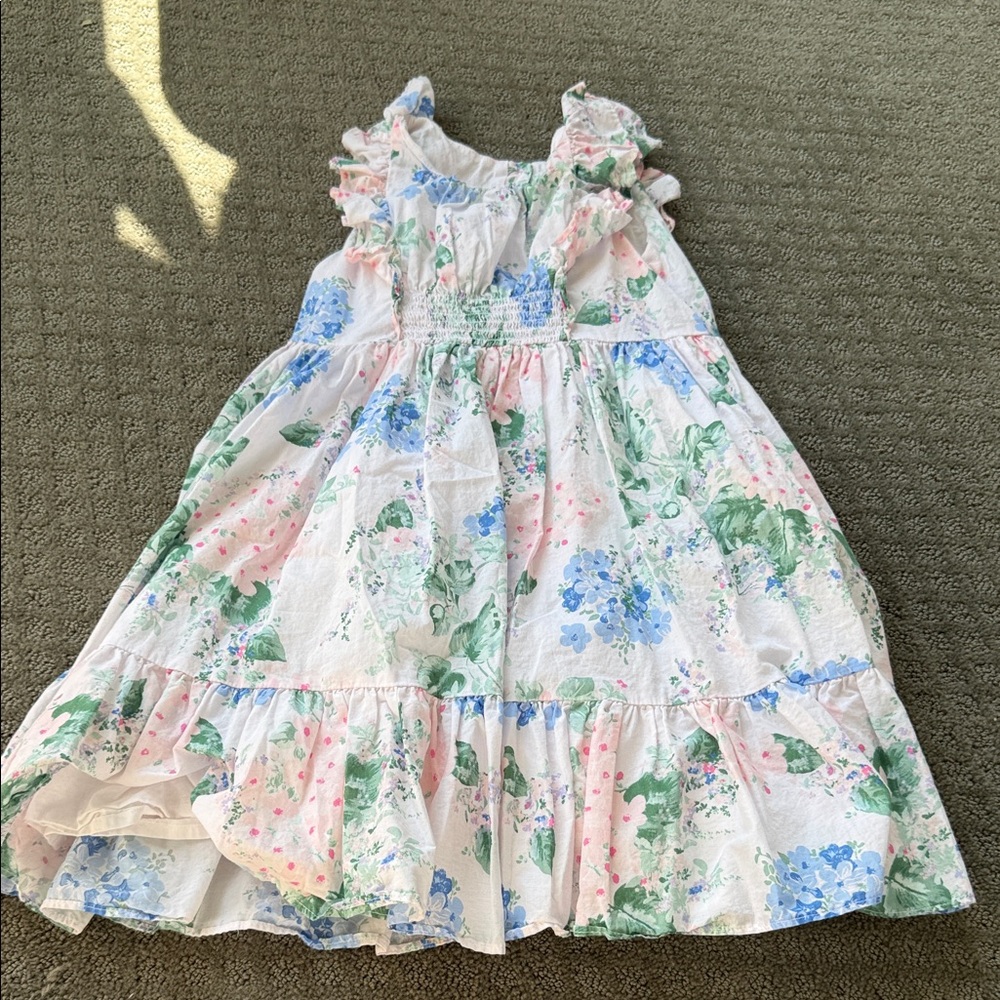 Janie and Jack Floral Dress in Blue and Green
